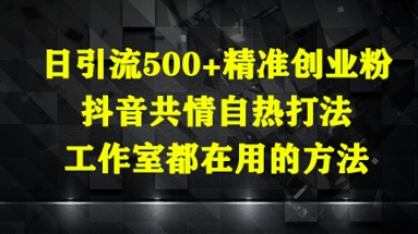 日引流500+精准创业粉，抖音共情自热打法，工作室都在用的方法-星光网创