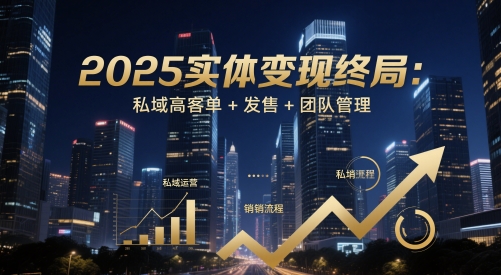 2025实体变现终局：私域高客单+发售+团队管理-星光网创