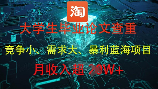 大学生毕业论文查重，暴利蓝海项目，月收入过1W+-星光网创