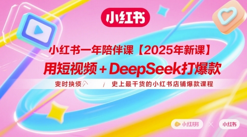 小红书一年陪伴课【2025年新课】，用短视频+deepSeek打爆款，史上最干货的小红书店铺爆款课程-星光网创