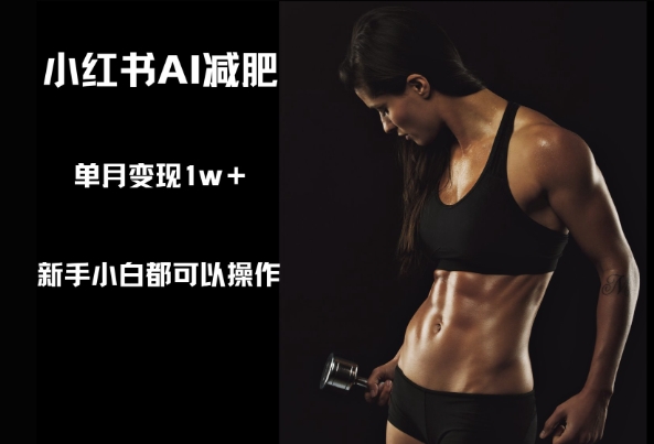 小红书AI减肥，新手小白都可以操作，单月变现1w+-星光网创