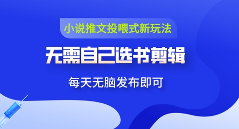 小说推文视频投喂新玩法：无需自己选书剪辑，领取视频发布即可，可批量操作-星光网创