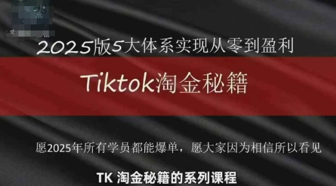 TikTok跨境2025淘金秘籍，​2025TikTok从0到盈利变现-星光网创