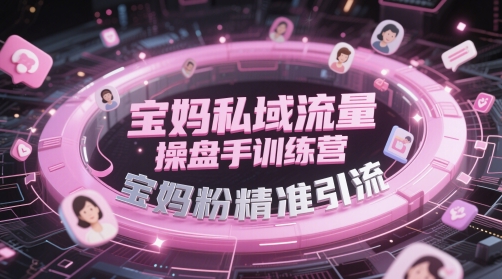 宝妈私域流量操盘手训练营，宝妈粉精准引流-星光网创