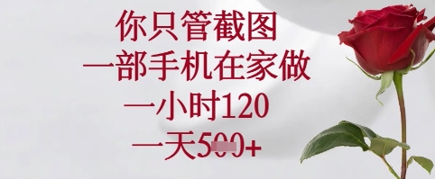 你只管截图，一部手机在家可以做，一小时120.一天5张+【揭秘】-星光网创