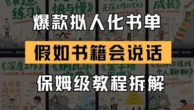 最新爆款拟人化书单玩法，假如书籍会说话，保姆级教程-星光网创