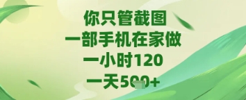 你只管截图，一部手机在家做，苹果安卓都可以，一天5张+【揭秘】-星光网创