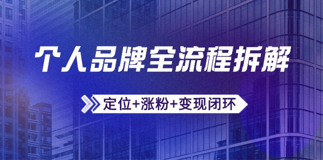 （14799期）个人品牌全流程拆解：定位+涨粉+变现闭环，微信生态运营与资源整合-星光网创