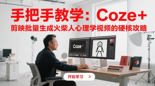 手把手教学：Coze + 剪映批量生成火柴人心理学视频的硬核攻略-星光网创