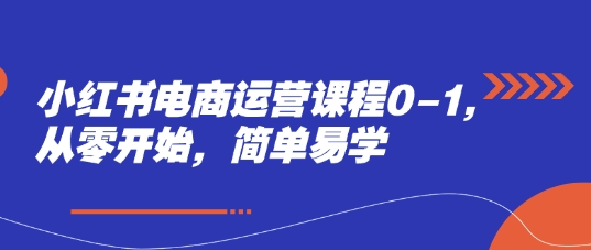 小红书电商运营课程0-1，从零开始，简单易学-星光网创