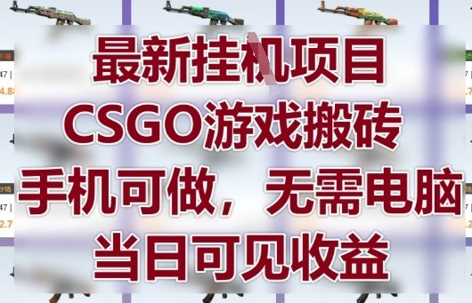 最新挂G项目，CSGO游戏搬砖，手机可做，无需电脑，当日见收益【揭秘】-星光网创